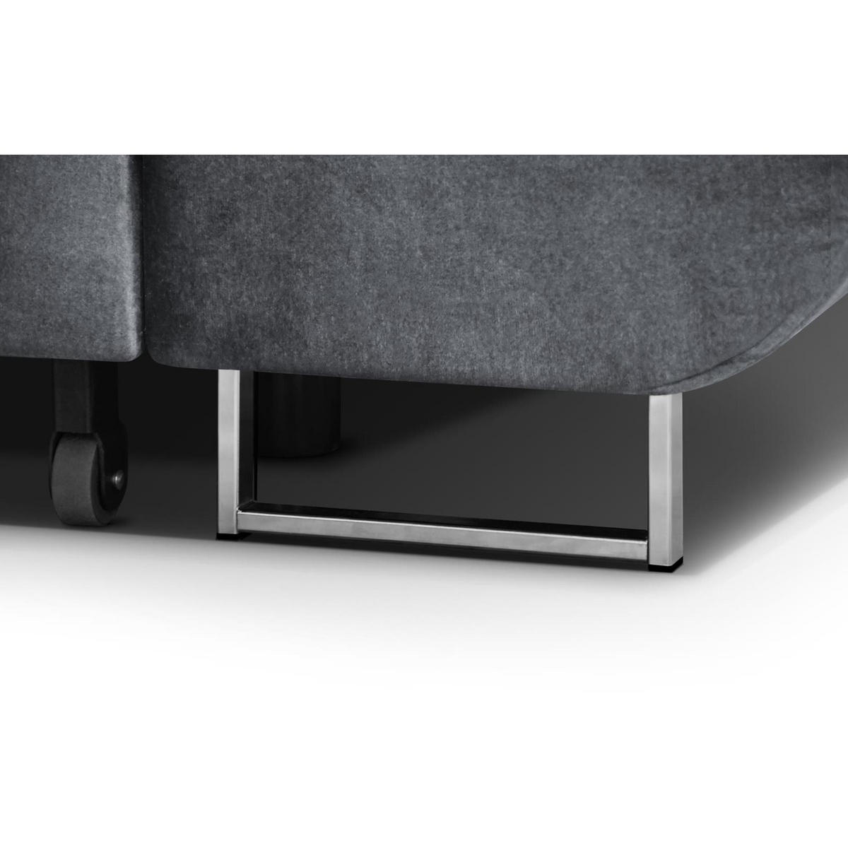 ECKSCHLAFSOFA Vild verstellbaren Kopfstützen, Hellgrau, rechts - Chromfarben/Hellgrau, Textil (275/203cm) - Beautysofa