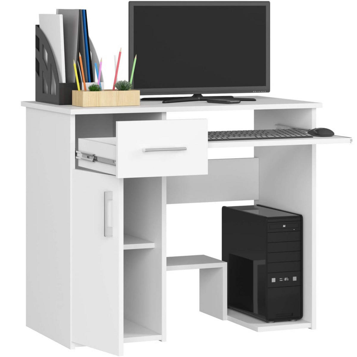 SCHREIBTISCH Weiß 74/90/50 - Weiß, Holzwerkstoff (50/90/74cm) - RAUMHIRSCH FURNITURE