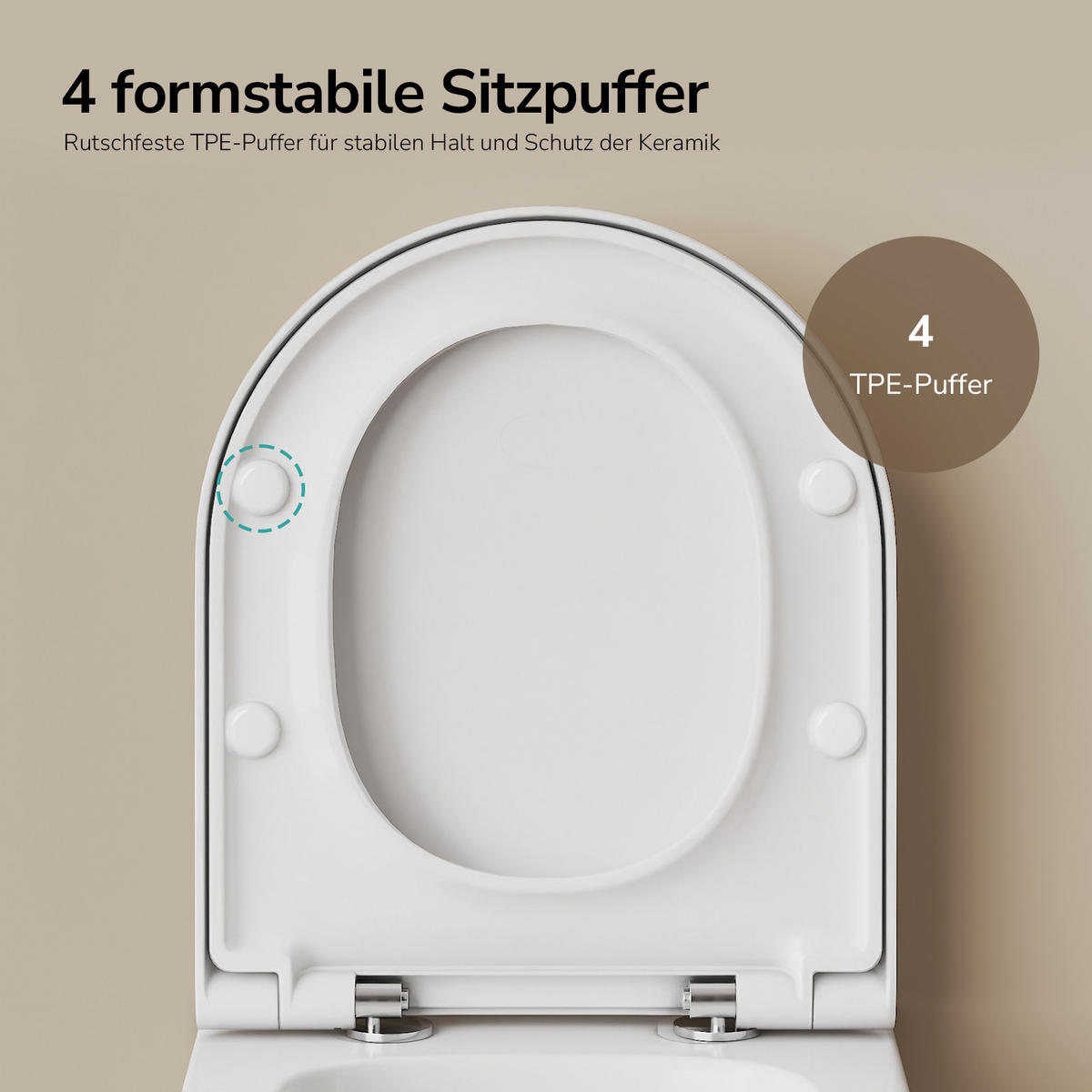 WAND-WC Set 49 x 36,5 cm inkl. WC-Sitz mit Absenkautomatik weiß glänzend - Weiß, Keramik (36.5/36/49cm) - EMKE