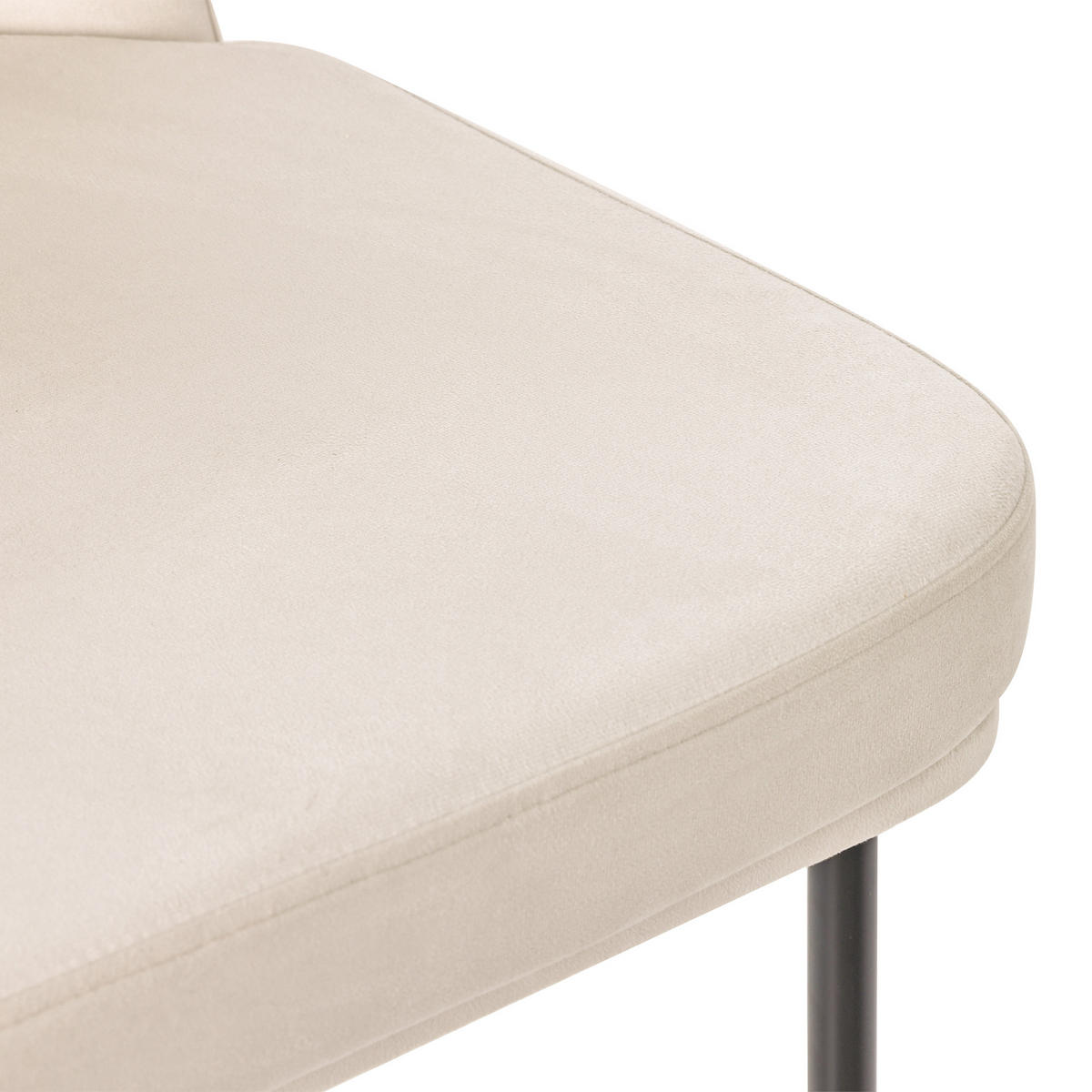 STUHL-SET DE-35810 4 Stück mit schwarzem Rahmen Beige - Beige, Metall (53/82/42.5cm) - ComfortXL