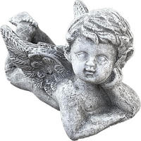 STEINFIGUR Engel auf Bauch liegend frostfest Steinguss - Grau, Stein (10/11/17cm) - stoneandstyle