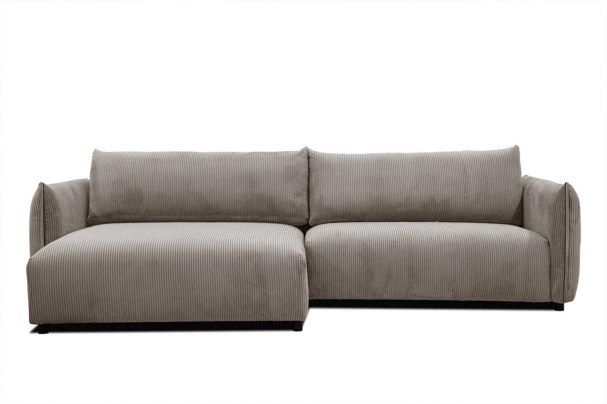 ECKSOFA TAUER 5-Sitzer, taupe - Taupe/Schwarz, Holzwerkstoff/Kunststoff (174/292cm) - Courtois Laville