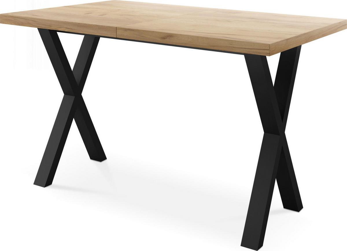 ESSTISCH Blake rechteckig ausziehbar, Craft Eiche 140-240/80/76 cm - Eiche Wotan/Schwarz, Holzwerkstoff/Metall (140/80/76cm) - WFL GROUP