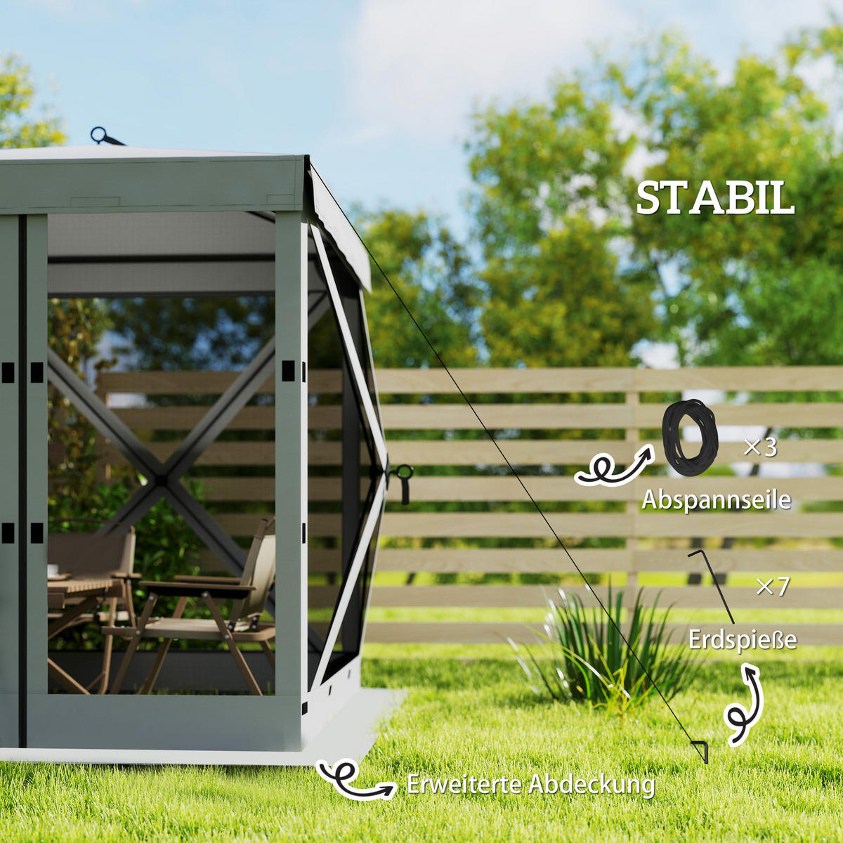 POP-UP-PAVILLON aus Oxfordstoff & Fiberglas Dunkelgrau - Dunkelgrau, Textil (185/205/185cm) - Outsunny