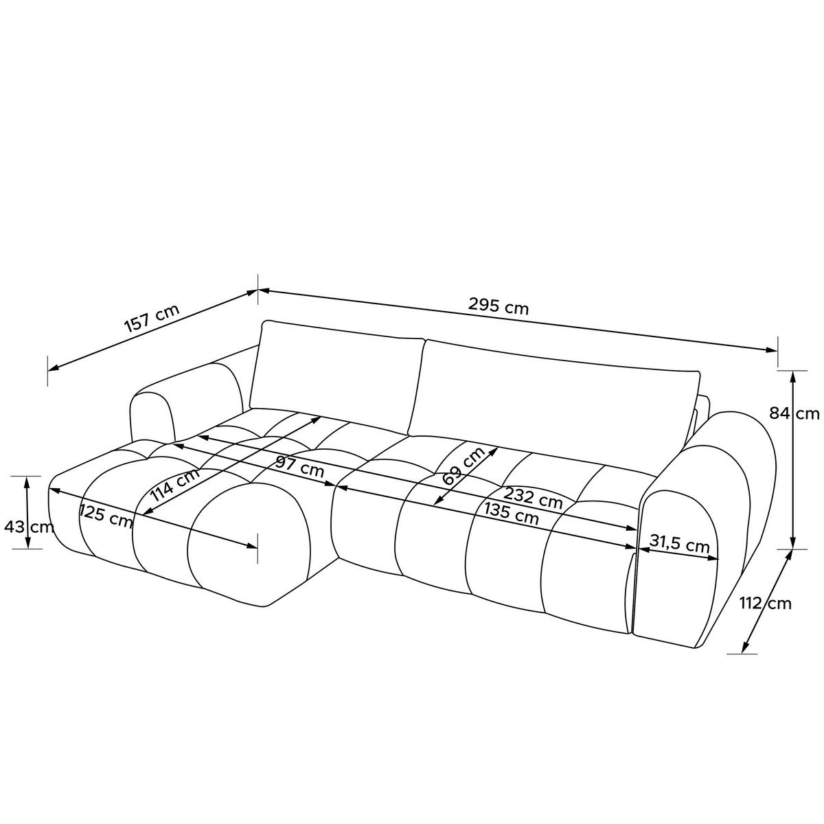 ECKSOFA LINKS LIRA, Dunkelgrau, Bouclé - Dunkelgrau, Holz/Holzwerkstoff (295/112cm) - KONSIMO®