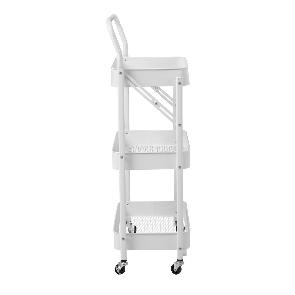 SERVIERWAGEN mit 3 Etagen Weiß - Weiß, Metall (45/95.5/30cm) - SVITA