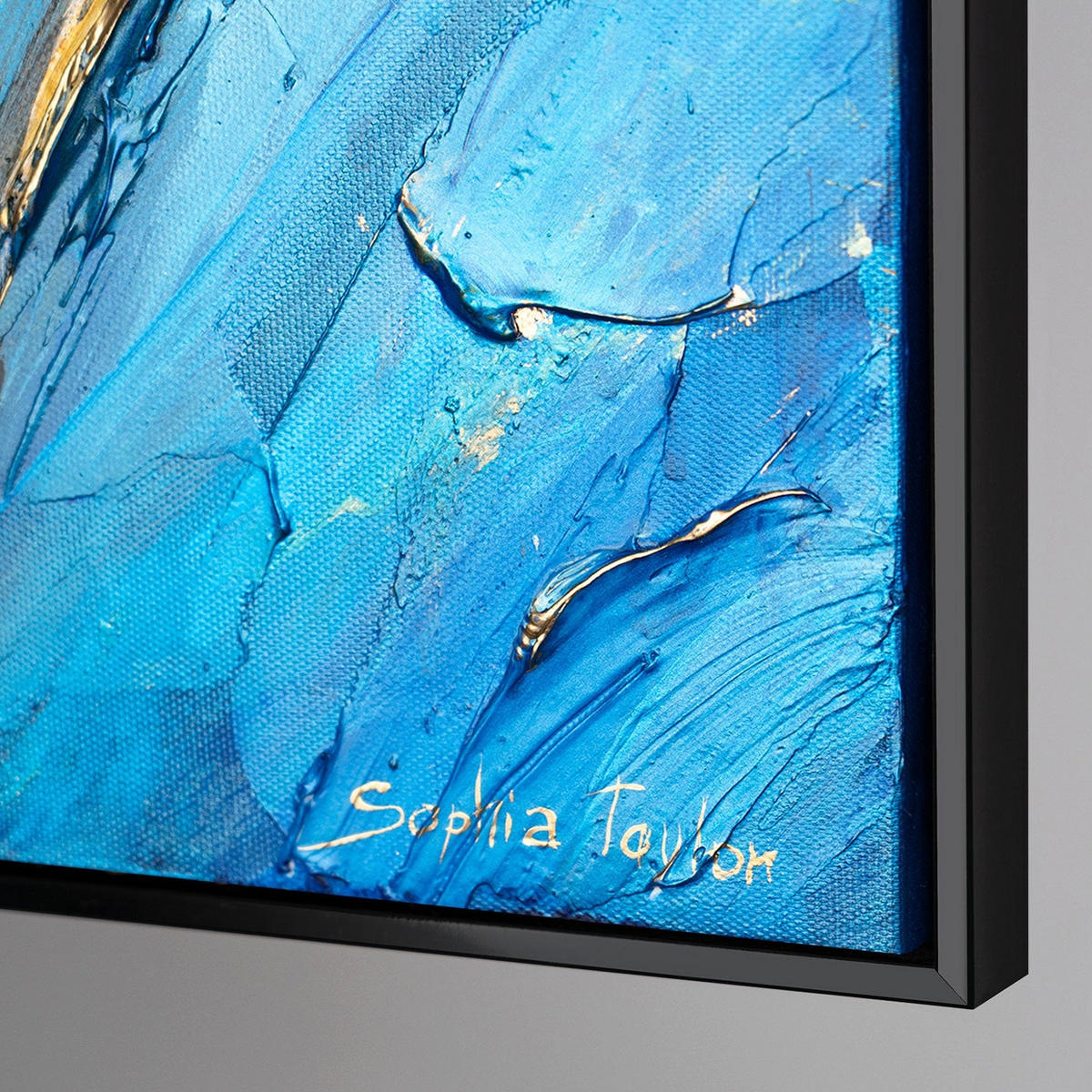 GEMÄLDE Feenwalzer Schattenfugenrahmen Schwarz 140x100 cm - Schwarz, Holz (140/100cm) - YS-art gallery