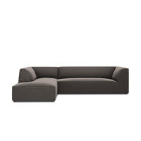 ECKSOFA links Ruby aus Samt dunkelgrau 4 Sitzplätze - Dunkelgrau, Textil (180/273cm) - Micadoni