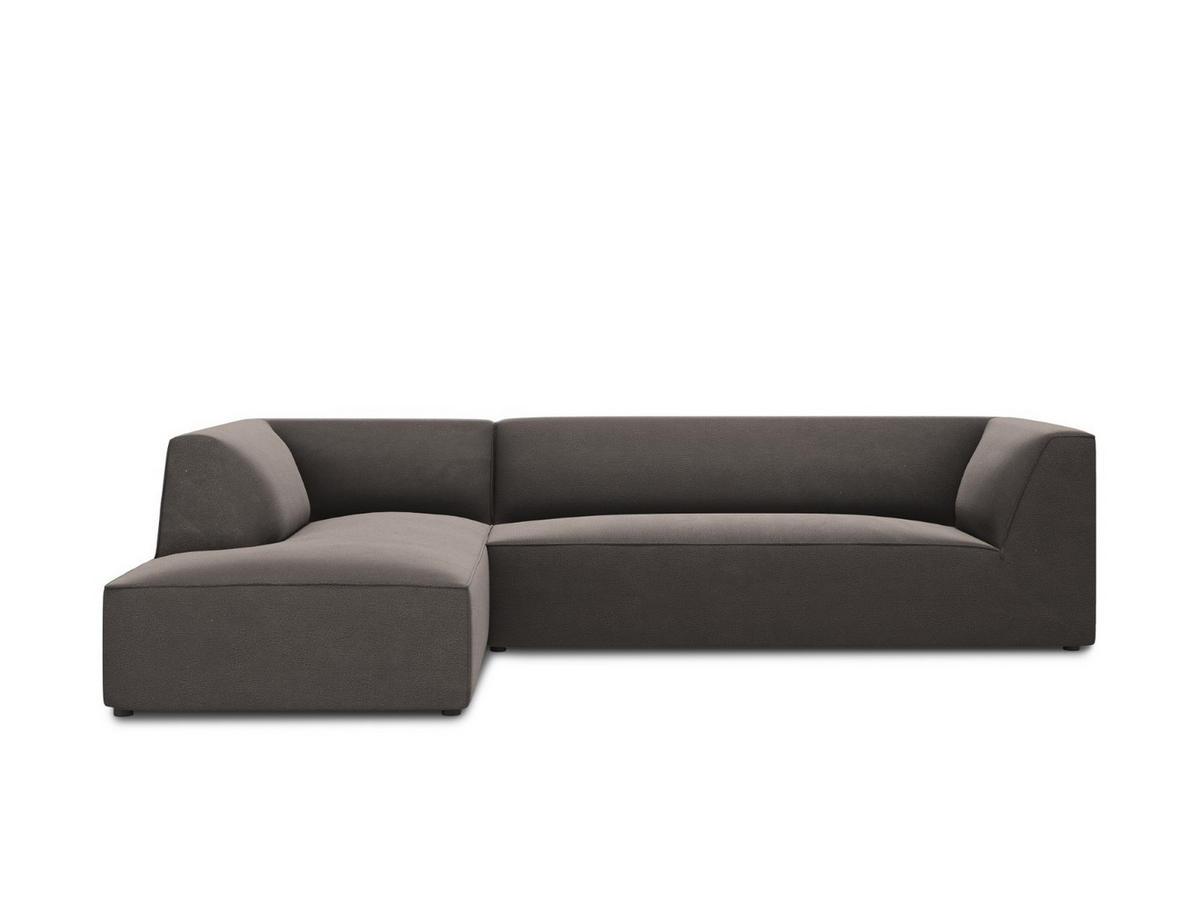 ECKSOFA links Ruby aus Samt dunkelgrau 4 Sitzplätze - Dunkelgrau, Textil (180/273cm) - Micadoni