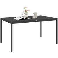 GARTENTISCH DE-07361 für 6 Personen, Aluminium mit Lattenrost-Design Dunkelgrau - Dunkelgrau, Metall (145/90/74cm) - ComfortXL