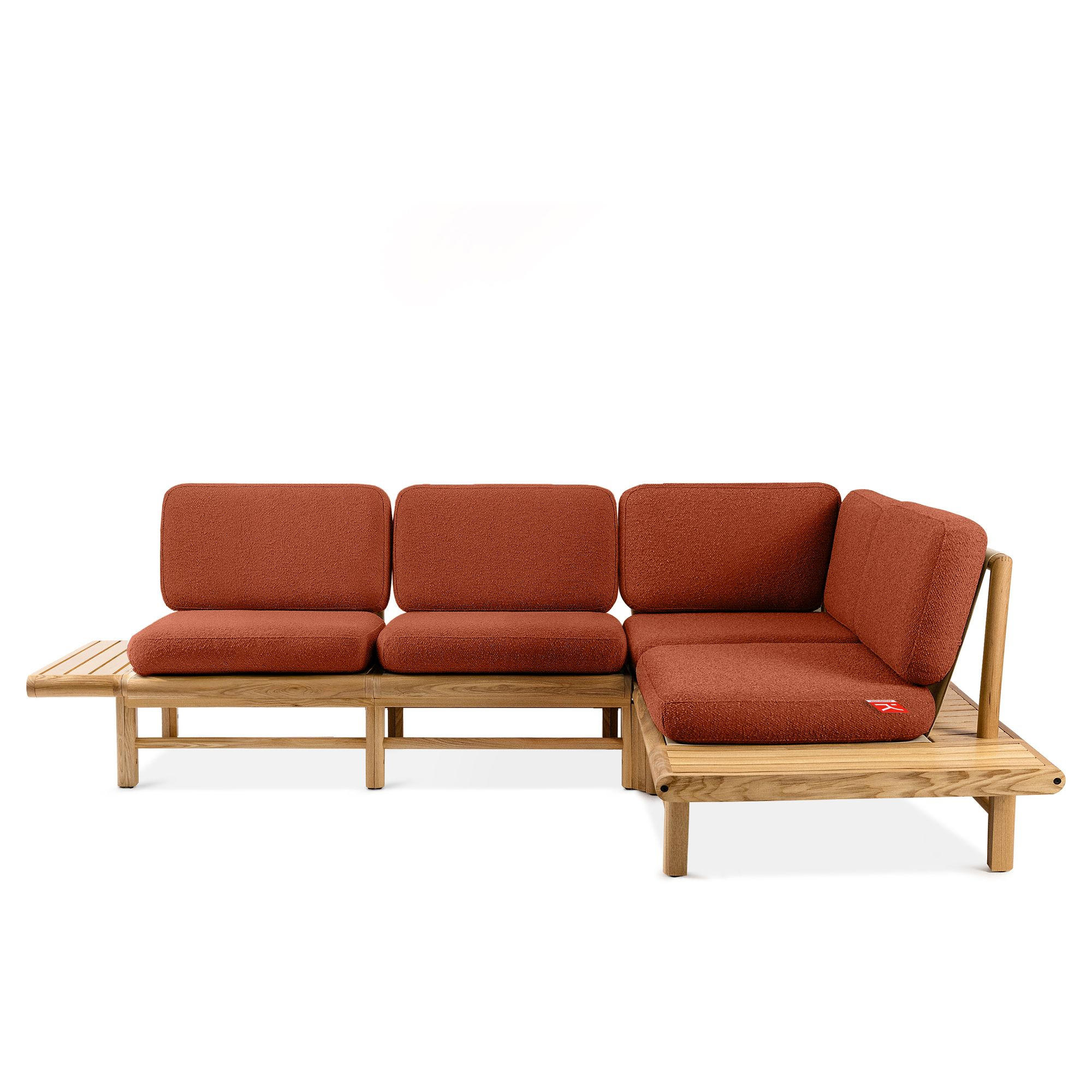 LOUNGESOFA ATREDA rechts - Orange, Holz/Textil (245/74/175cm) - KONSIMO®