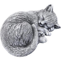 STEINFIGUR kleine Katze Tinka eingerollt frostfest Steinguss - Grau, Stein (17/8/14cm) - stoneandstyle