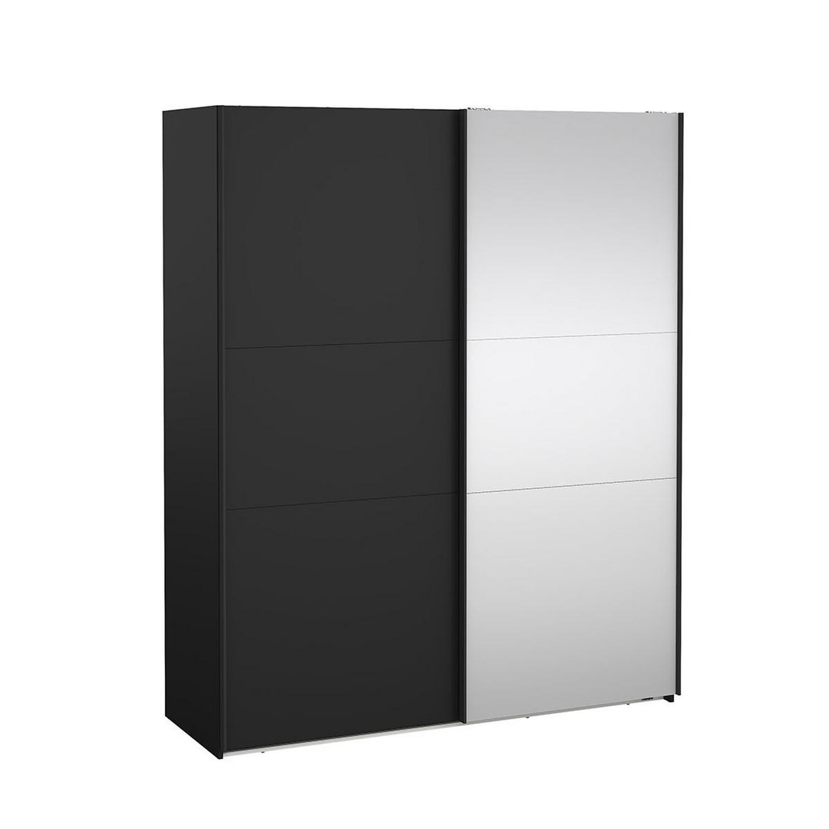 SCHIEBETÜRENSCHRANK, Como, Schwarz, Holzwerkstoff, 179 x 67 x 221 cm - Schwarz, Holzwerkstoff (179/221/67cm) - ebuy24