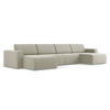 WOHNLANDSCHAFT Strukturstoff Stoff Beige - Beige/Creme, Kunststoff/Textil (404/80/167cm) - Makamii