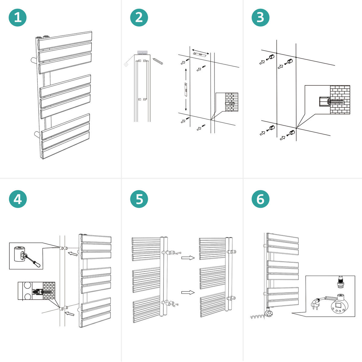 ELEKTRIČNI RADIJATOR s wlan termostatom antracit 132/50 cm - antracit, metal (50/132/5.9cm) - EMKE
