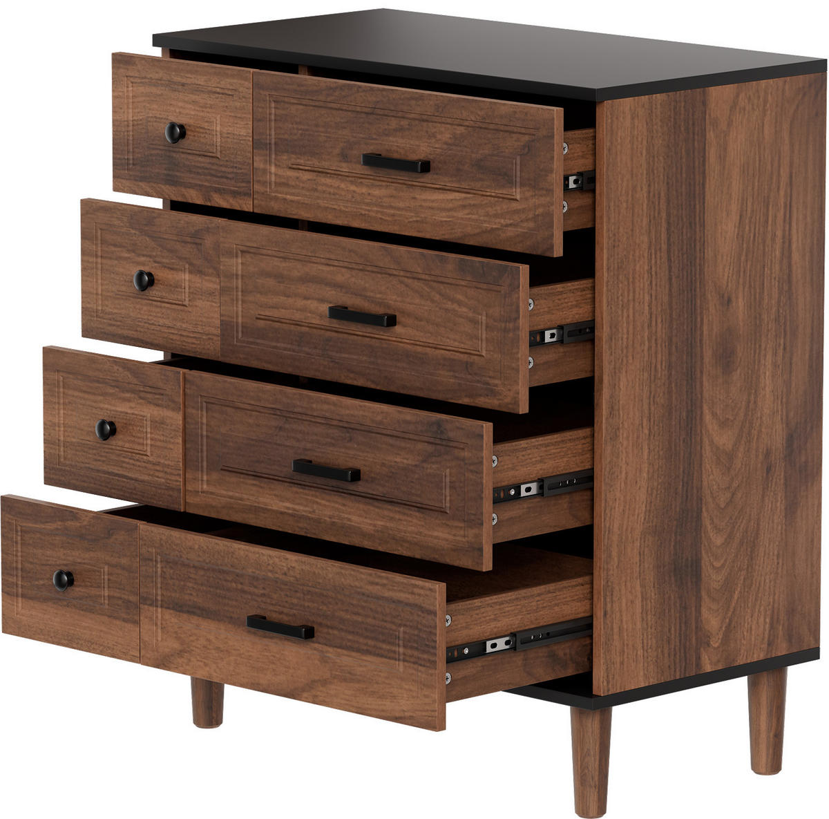 SCHUBLADENKOMMODE mit Füßen in 75/87/40cm-DG3 - Walnussfarben, Holzwerkstoff/Metall (40/87/75cm) - HOMAVO