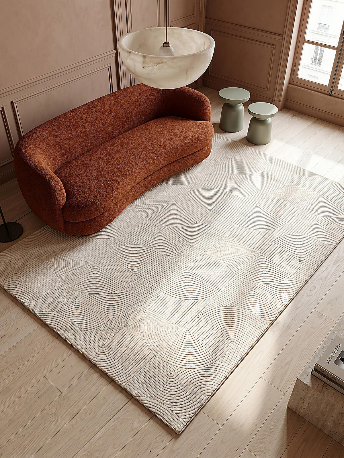 KURZFLORTEPPICH Antirutsch Geometrisch DALAR Polypropylen Creme 120 x 160 cm - Beige, Textil (120/160cm) - KADIMA DESIGN