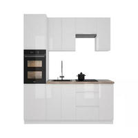 KÜCHENZEILE 240 cm Aspen K101-M240 in Weiß /Hochglanz - Weiß Hochglanz, Holz (240/212/60cm)