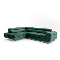 ECKSOFA WILD L Links Dunkelgrün - Dunkelgrün, Holz (203/274cm) - Muffo