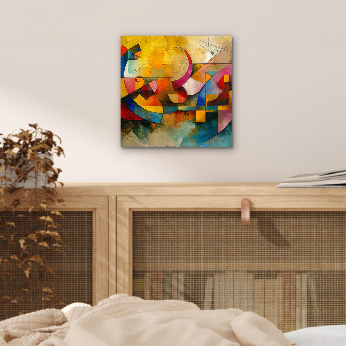 KOVOVÝ OBRAZ Umenie - abstraktné - moderné 20x20 cm - žltá, kov (20/20cm) - MuchoWow