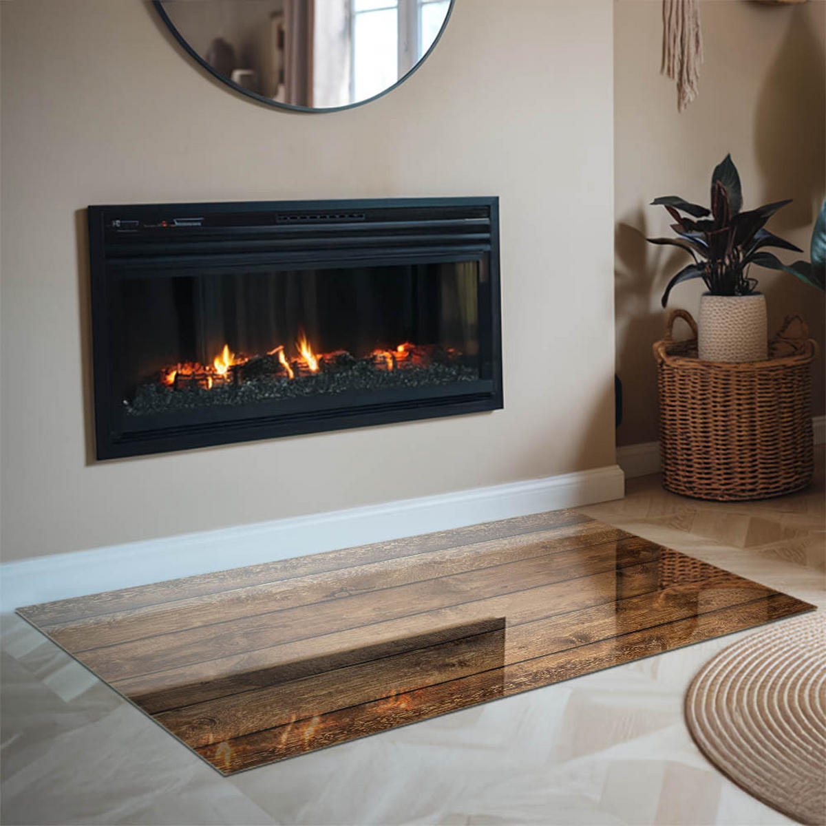 GLASPLATTE für Kamin 120x80 cm Braun - Braun, Glas (120/80/0.4cm) - ArtPrintCave