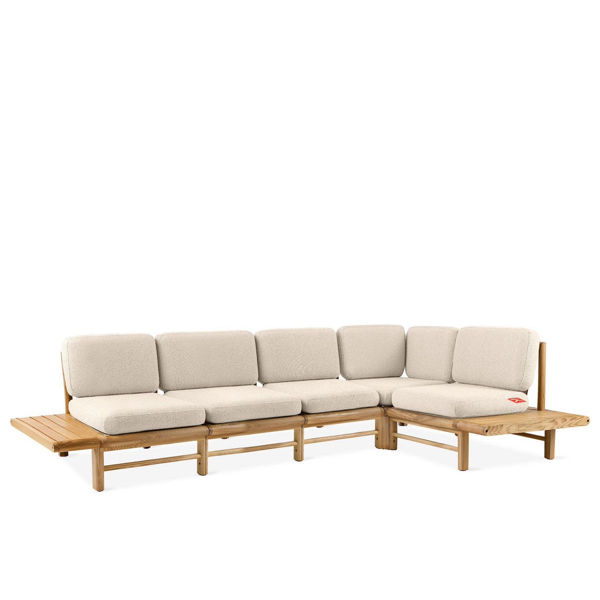 LOUNGESOFA ATREDA rechts - Creme, Holz/Textil (315/80/175cm) - KONSIMO®