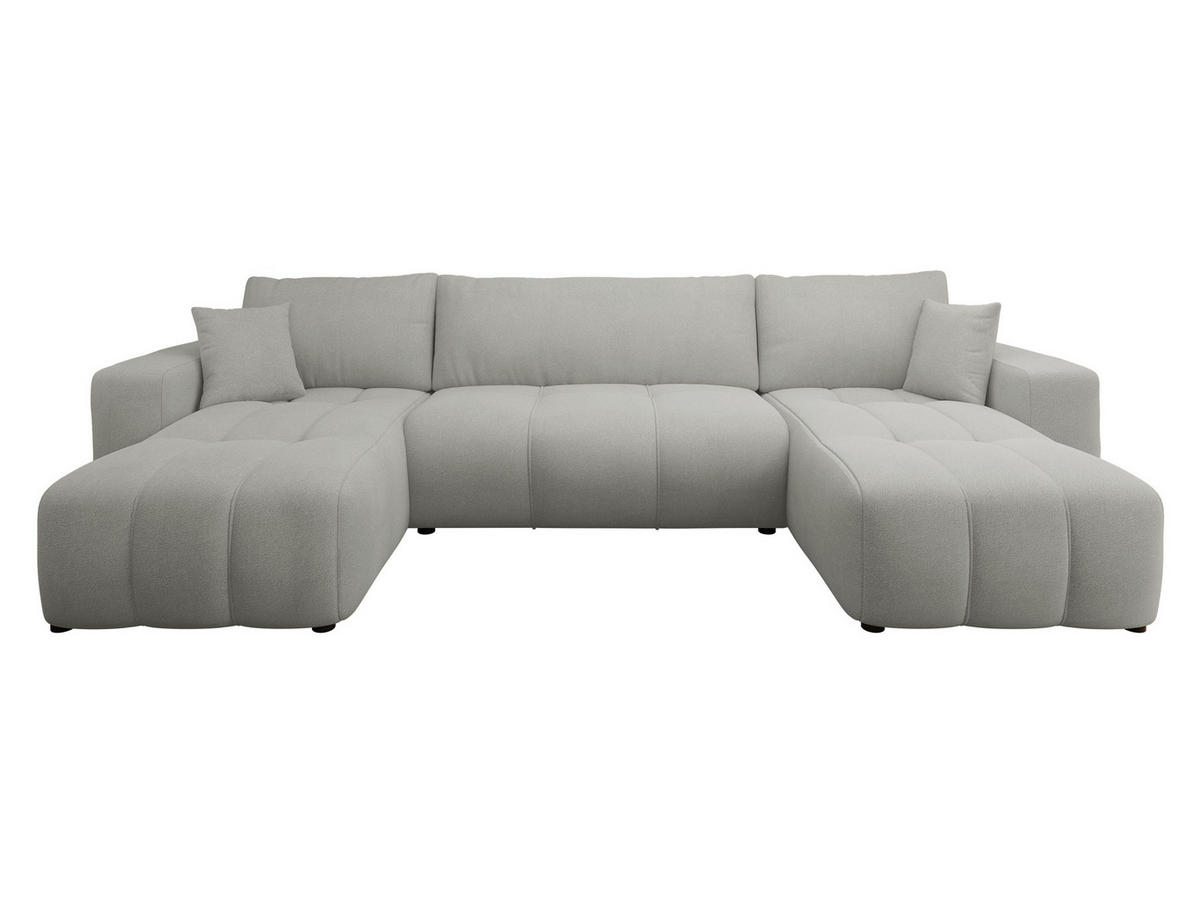 WOHNLANDSCHAFT Furyn U - Schwarz/Grau, Holz/Kunststoff (312/82/145cm) - MIRJAN24