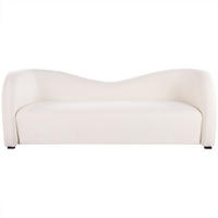 3-SITZER-SOFA Samtstoff Weiß Veltada - Weiß, Textil (205/75/90cm) - Beliani