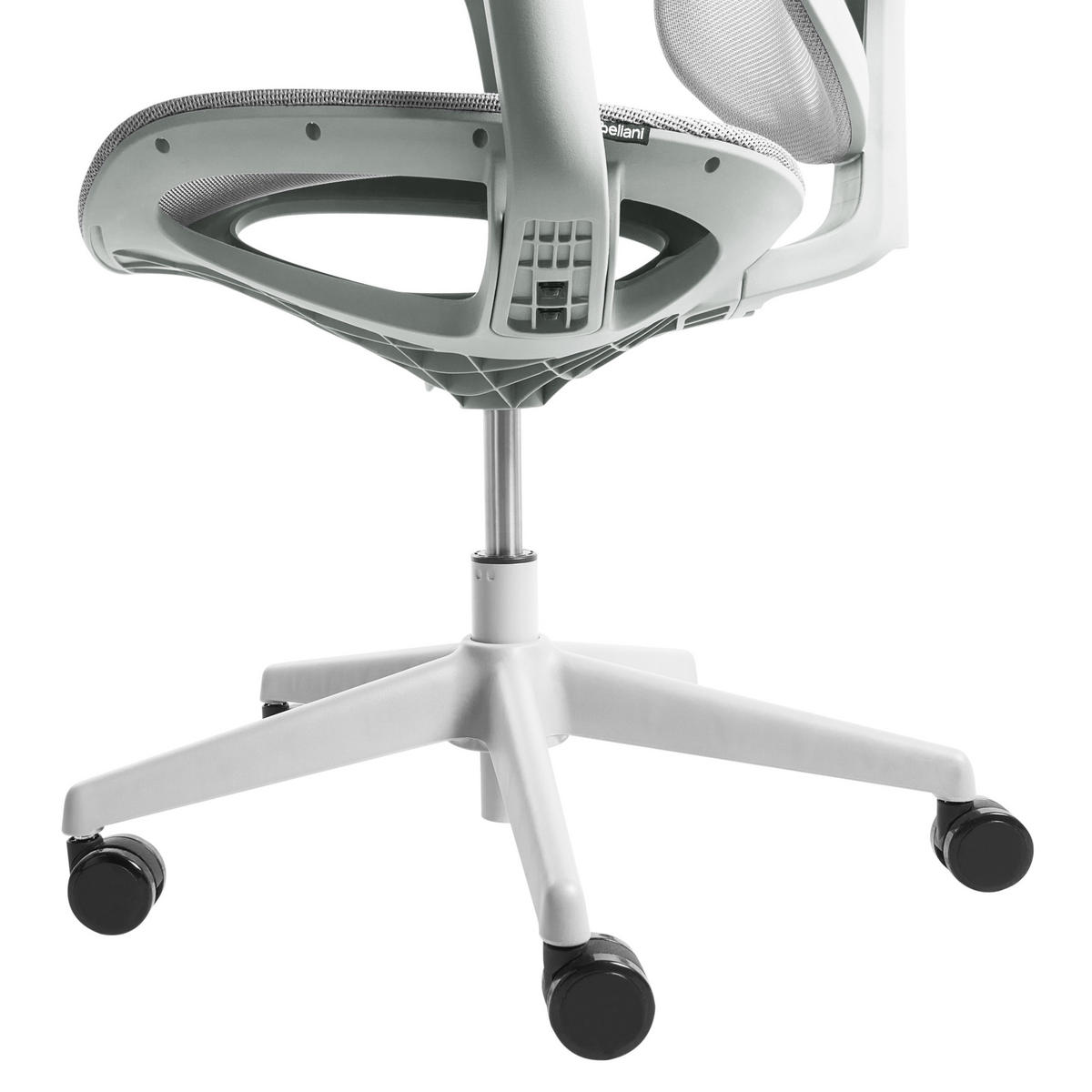 BÜROSTUHL Hellgrau Aeri - Hellgrau, Textil (60/93/60cm) - Beliani