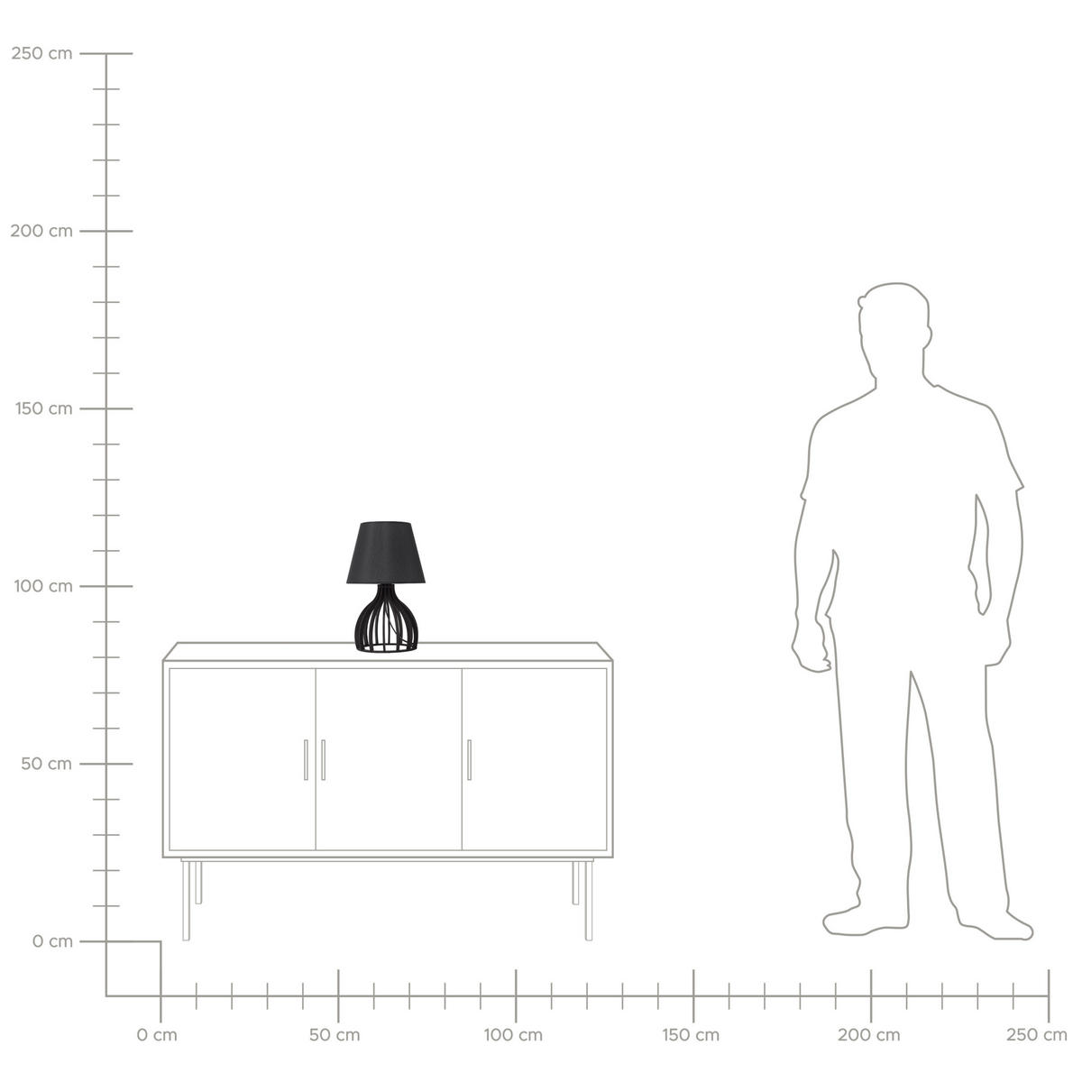 TISCHLEUCHTE Agueda 22/22/36 cm - Schwarz, Holzwerkstoff (22/22/36cm) - Beliani