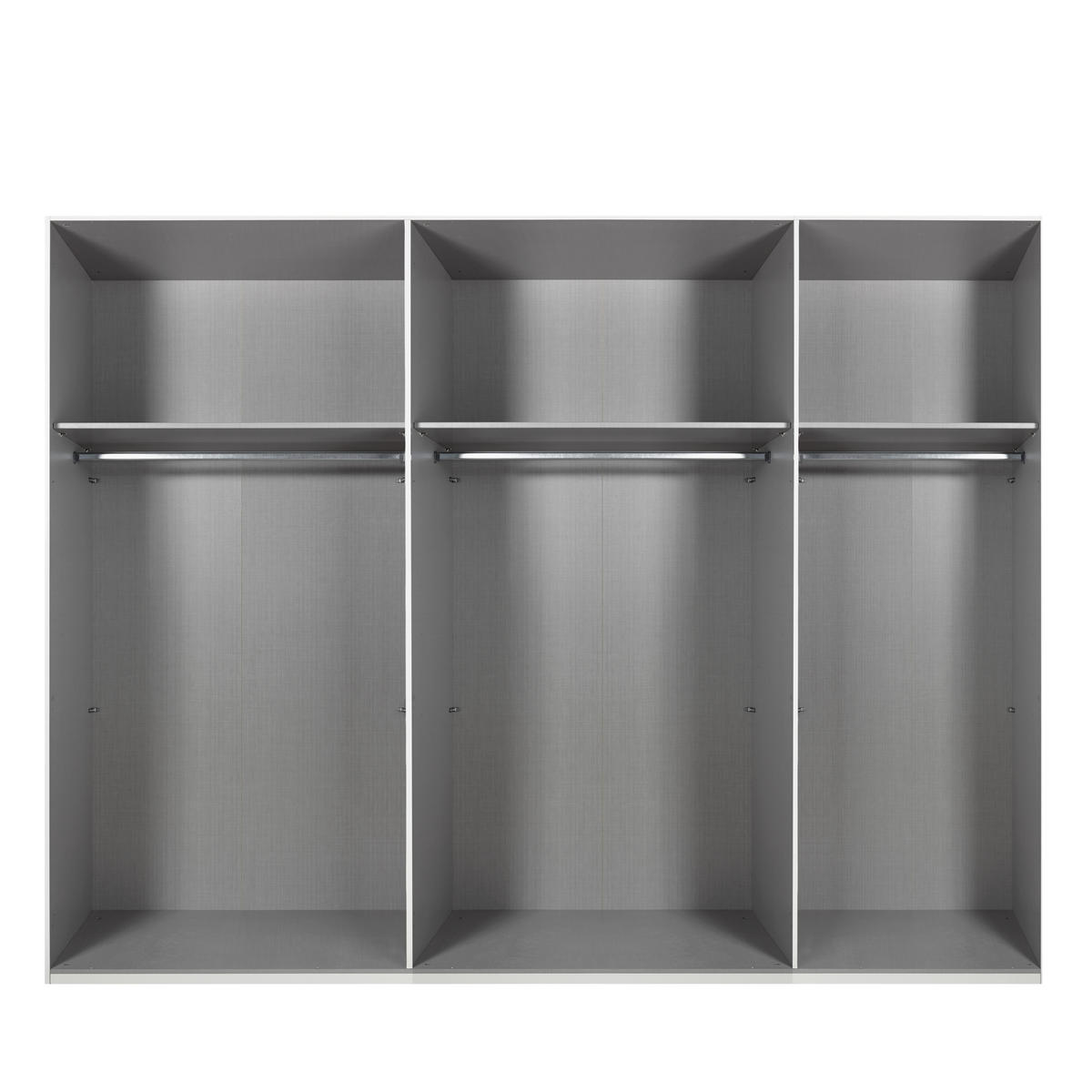 SCHWEBETÜRENSCHRANK 3-türig B313/H208/64 cm Kleiderschrank in Grafit, mittig Spiegel, Griffe Schwarz / 22633 - Schwarz/Graphitfarben, Holzwerkstoff/Metall (313/208/64cm) - luma-home