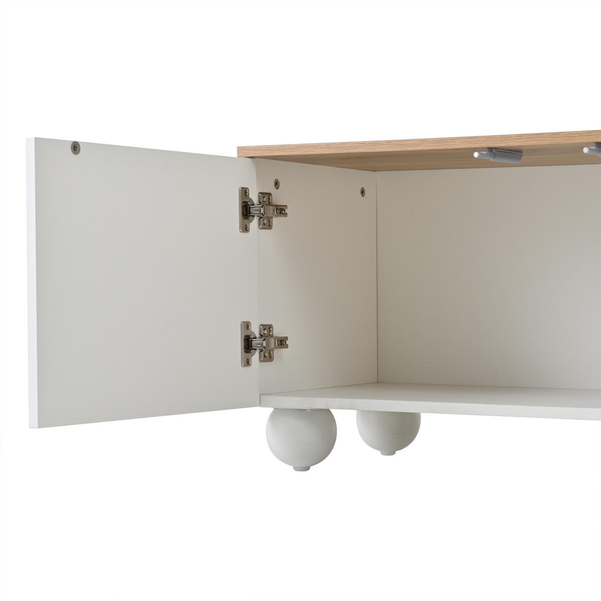 TV-LOWBOARD 180x40x45 cm Holz Weiß 4 Schränke 6 Metallbeine - Multicolor, Holzwerkstoff (40/45/180cm) - FLIEKS