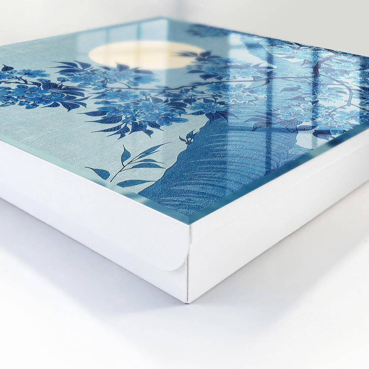 SCHLÜSSELBOX Weiß 30x30 cm – Türöffnung nach rechts - Mondhelle Nacht - Blau, Metall (30/30/5cm) - TULUP