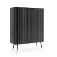 HIGHBOARD ZENZERO 103/129/39 cm mit 2 Türen Schwarz - Schwarz, Holzwerkstoff (103/129/39cm) - MASSENO