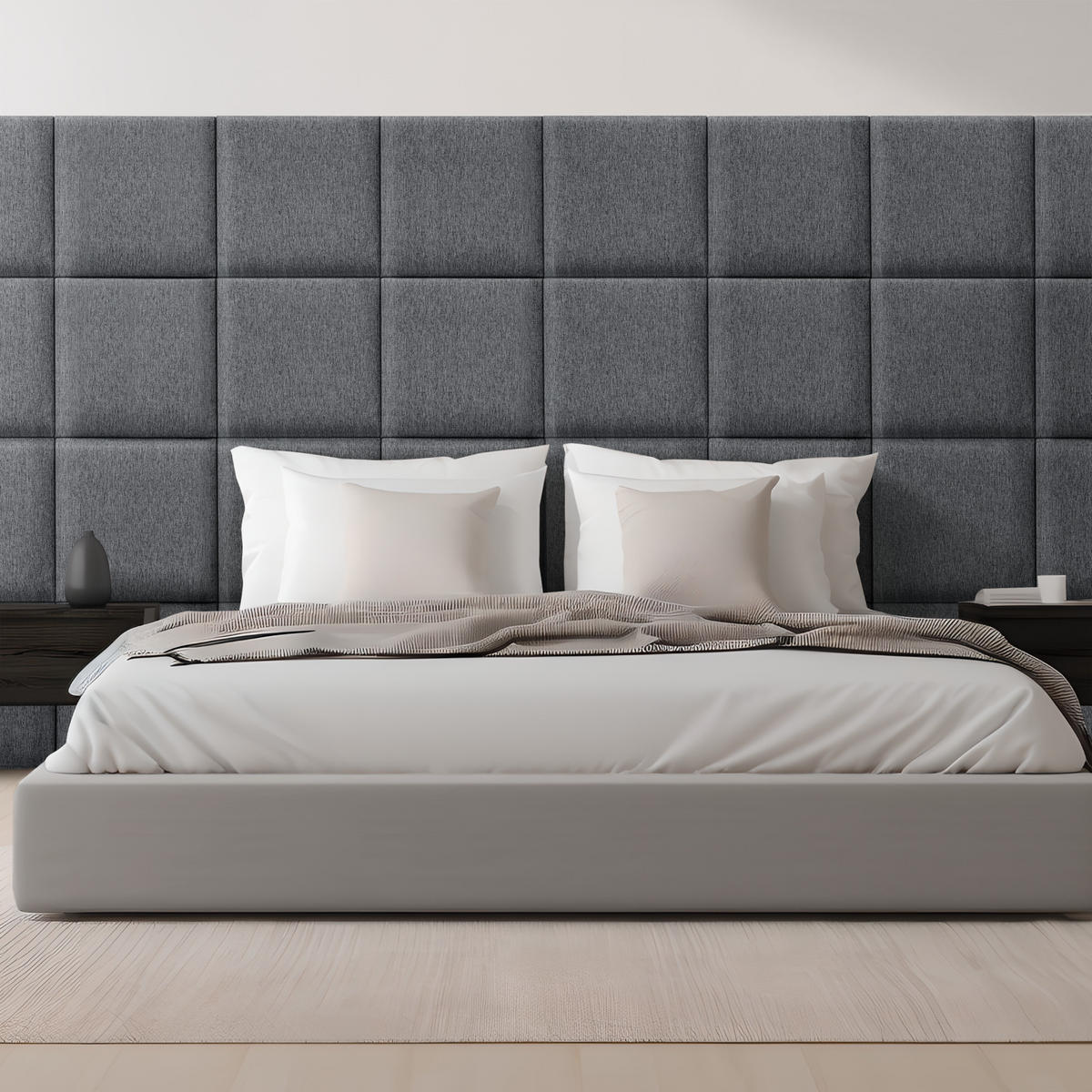 KOPFPOLSTER-SET 4 TLG. Carpino - Dunkelgrau, Textil (3/30/30cm) - [neu.haus]