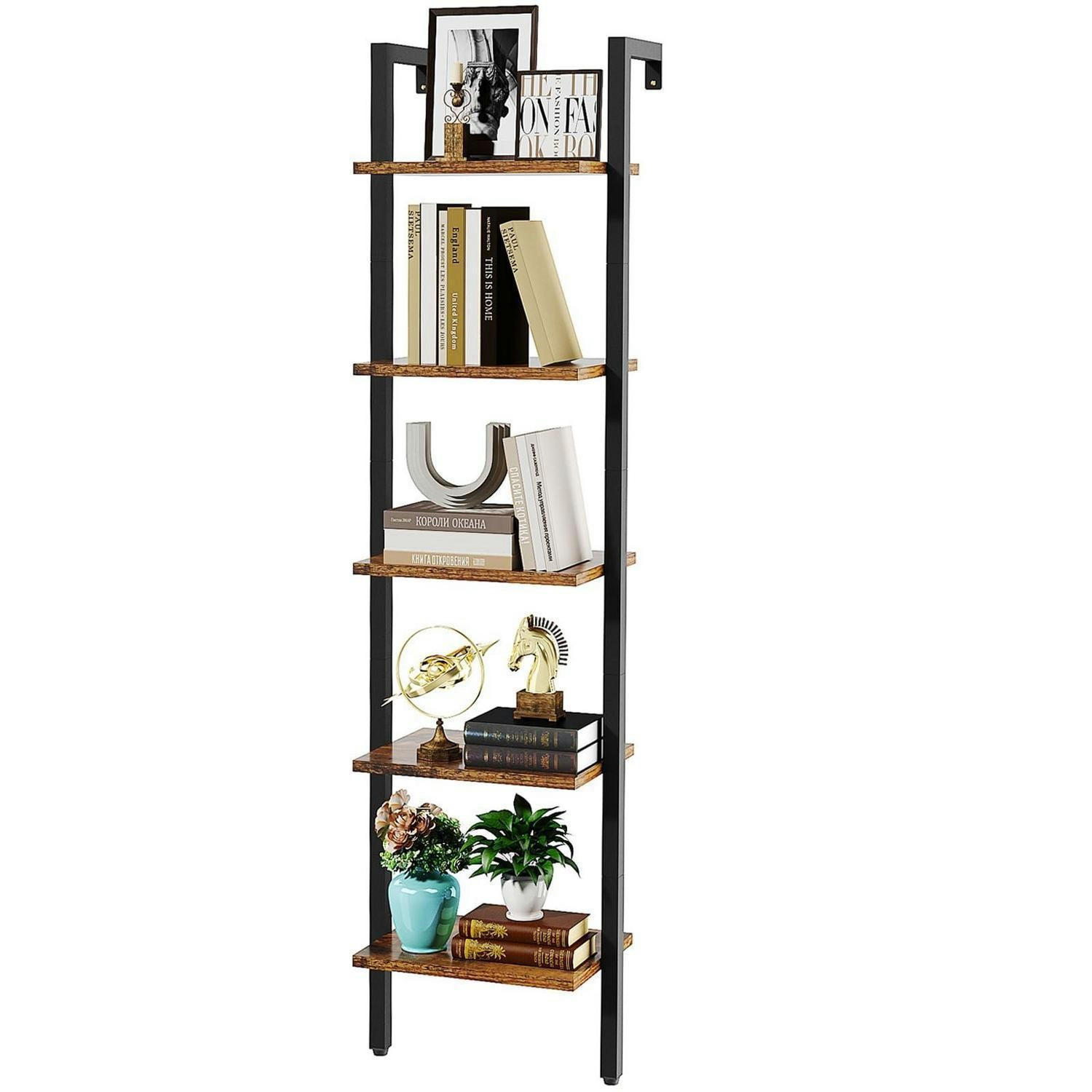 LEITERREGAL mit 5 Ebenen Rustic Brown - Braun, Holzwerkstoff (30/178/40cm)