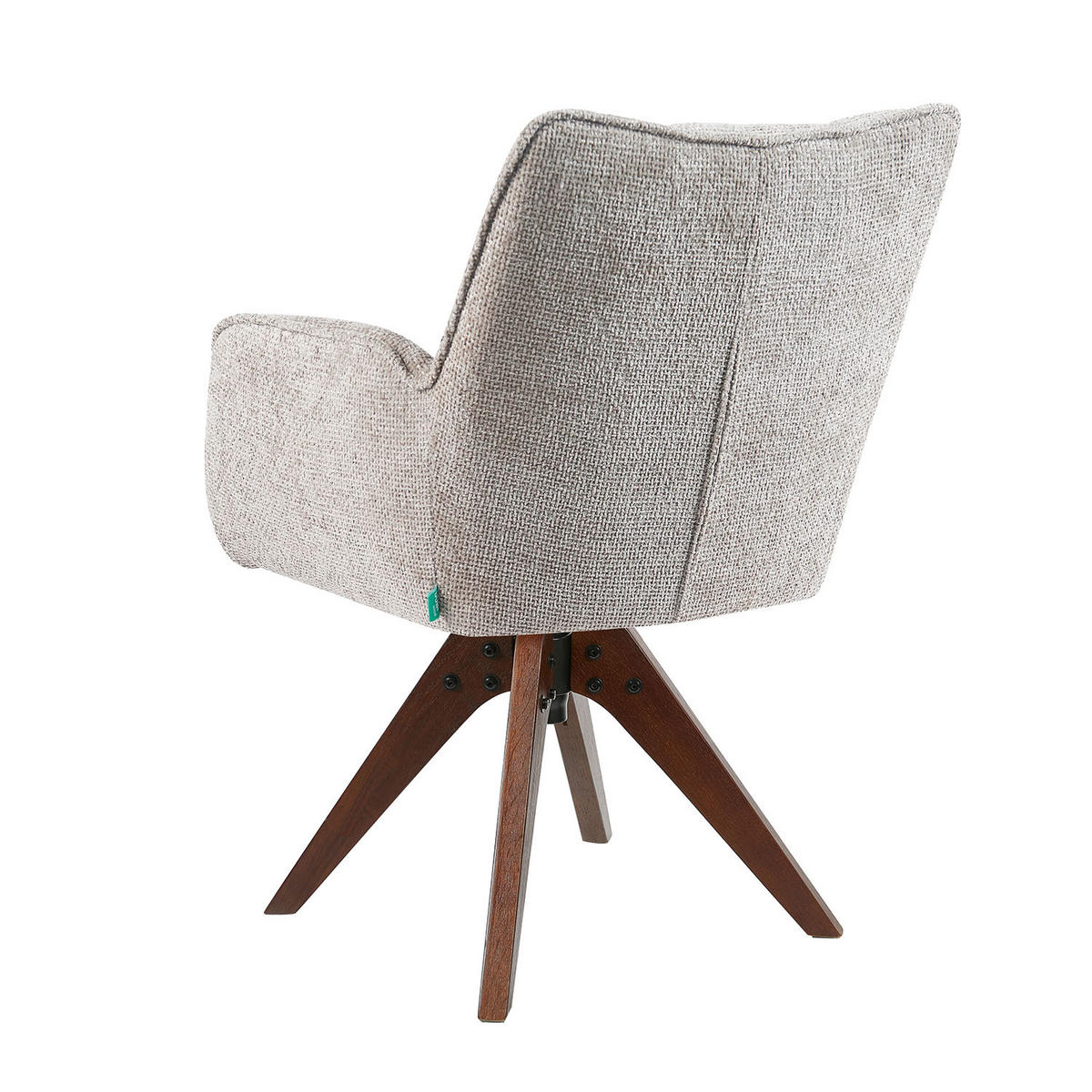 DREHSTUHL Mika-Theo 2er-Set - Nussbaumfarben/Hellgrau, Eichenholz/Holz (59/84/66cm) - DUBI Möbel