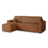 ECKSOFA RAVELO T Kupferfarben Kordstoff mit Schlaffunktion - Kupferfarben, Holz (240/140cm) - MASSENO