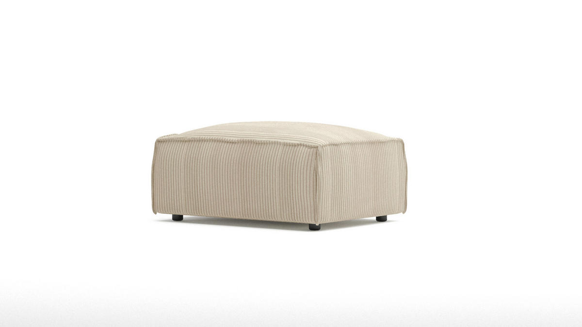 HOCKER Nova Beige Cord - Beige/Schwarz, Holz/Kunststoff (93/46/73cm) - S-Style Möbel