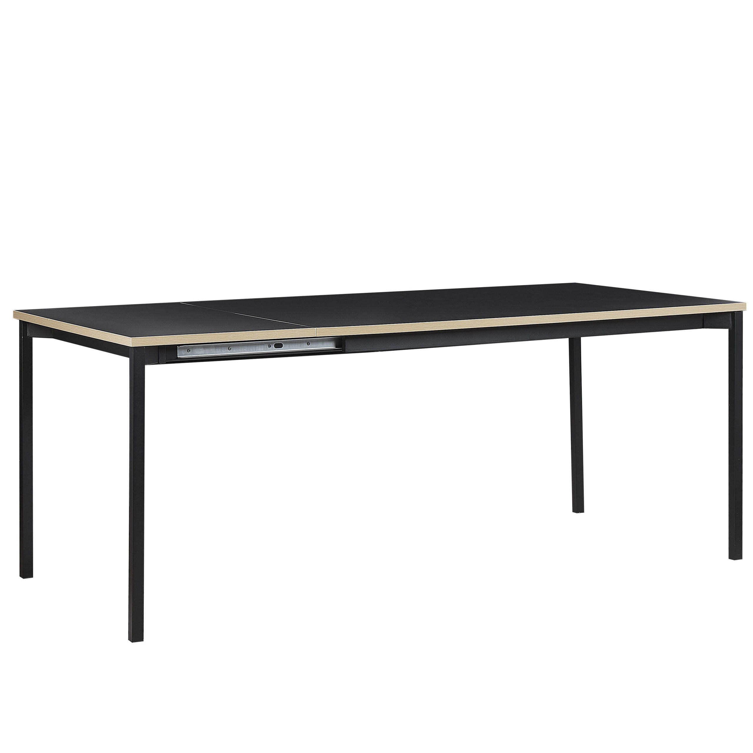 KONFERENZTISCH Ausziehbar 90/140-190 cm Schwarz Avis - Schwarz, Holzwerkstoff (140/90/76cm) - Beliani