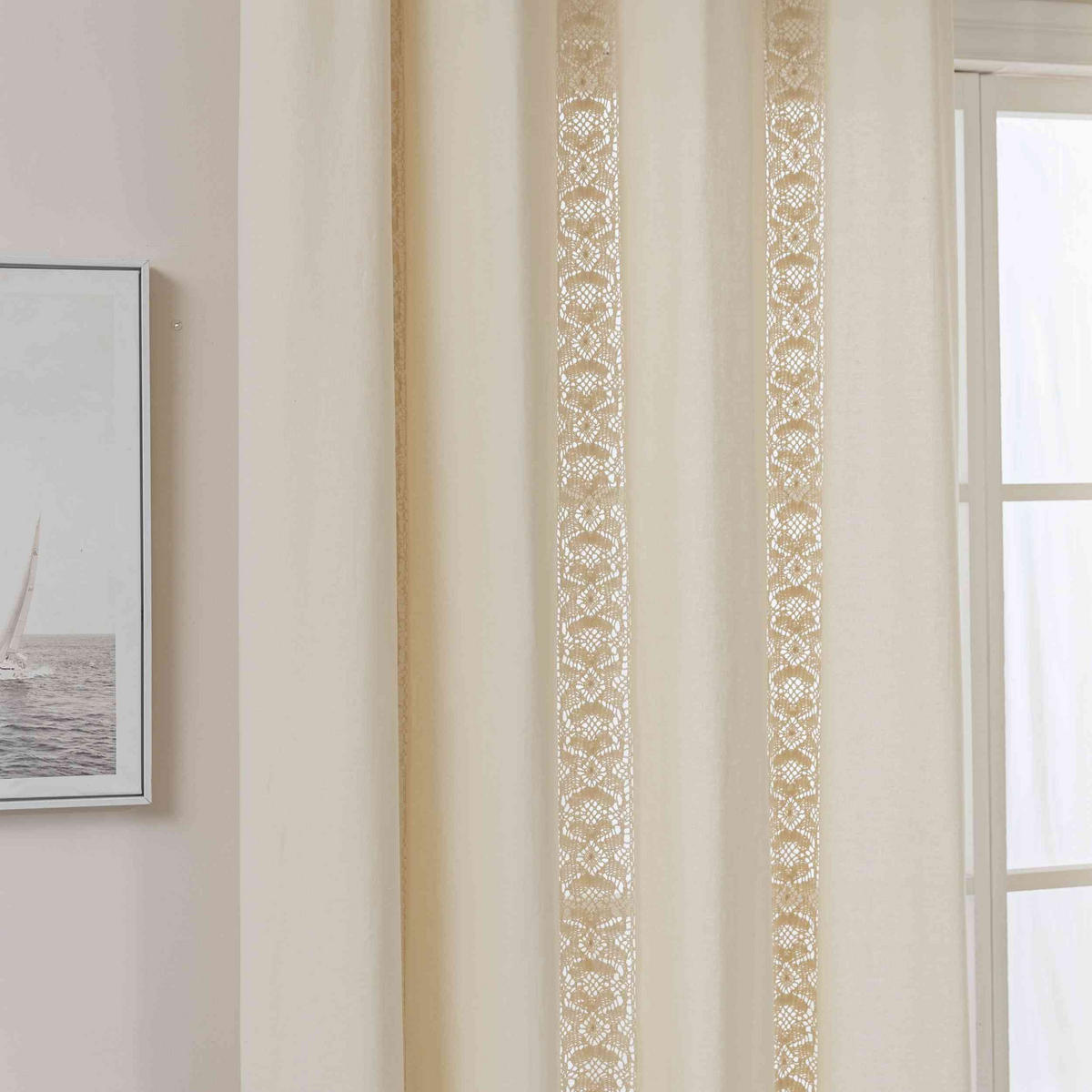 VORHANG OSAKA HxB 245x140 cm - Creme, Textil (140/245cm)