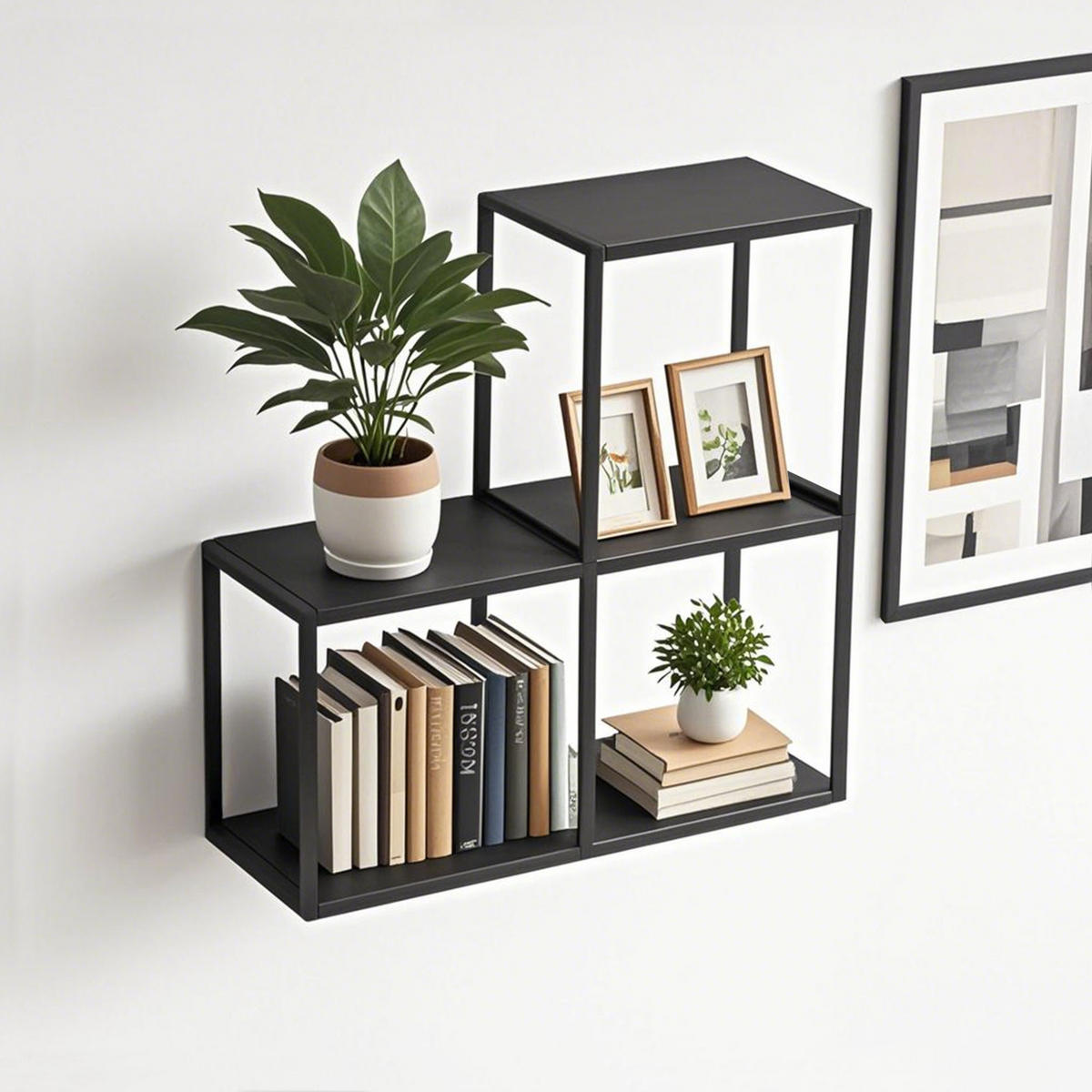 WANDREGAL-SET 3 TLG. Nostened - Schwarz, Metall (27.5/27.5/20cm) - [en.casa]