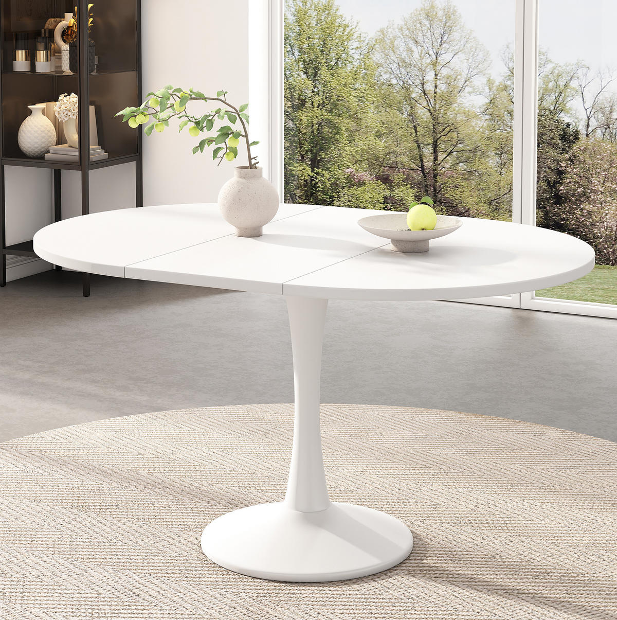 JEDÁLENSKÝ stôl 100/140/100/75 cm, MDF, biely, rozkladací - biela, kompozitné drevo (100/140/75cm) - BEAOK