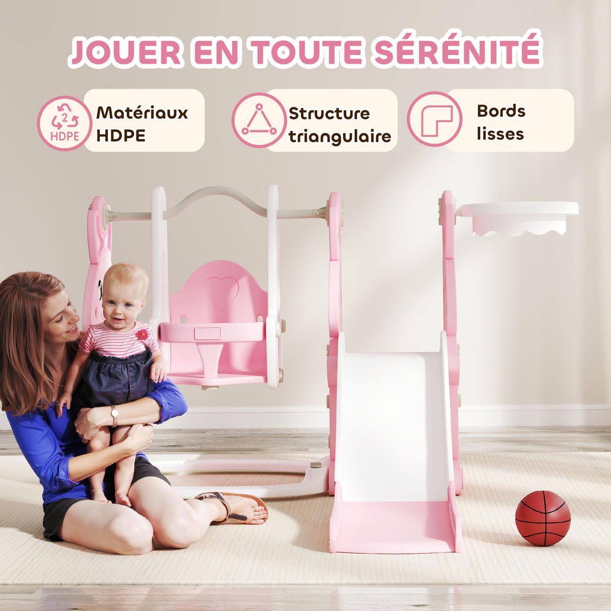 KINDERRUTSCHE DE-17979 Pink - Pink, Kunststoff (160/107/147.5cm) - ComfortXL