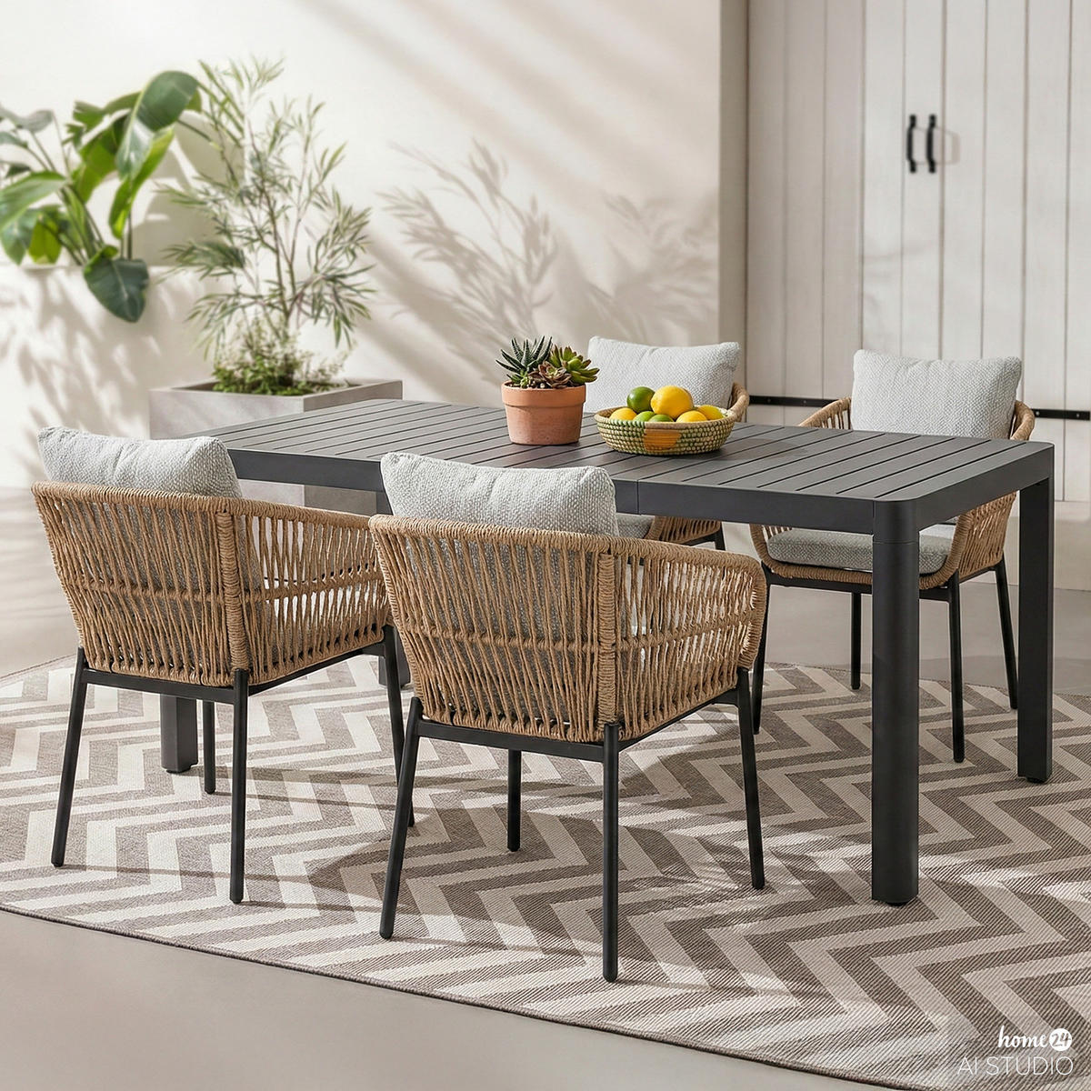 AUSZIEHBARER GARTENTISCH - Aluminium - Anthrazit, Metall (70/117/75cm) - home24