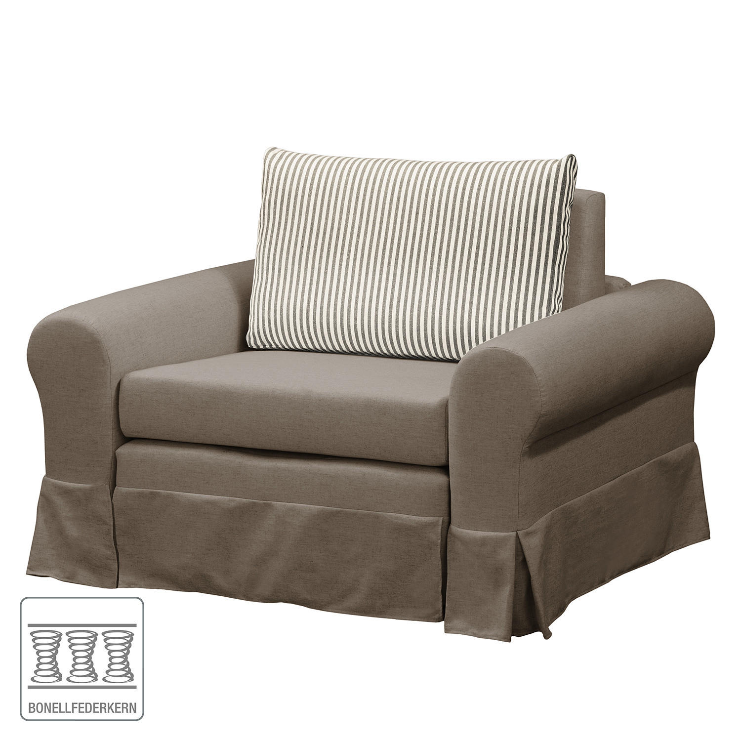 SCHLAFSESSEL mit Husse - Taupe, Textil (125/90/90cm) - home24