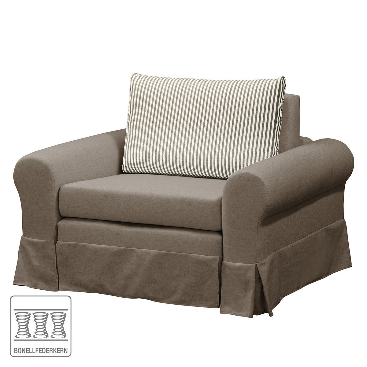 SCHLAFSESSEL mit Husse - Taupe, Textil (125/90/90cm) - home24