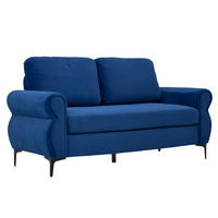 SOFA kompakt 173,5 cm Stoff Blau - Blau, Holzwerkstoff (173.5/92/81cm) - Meubliv