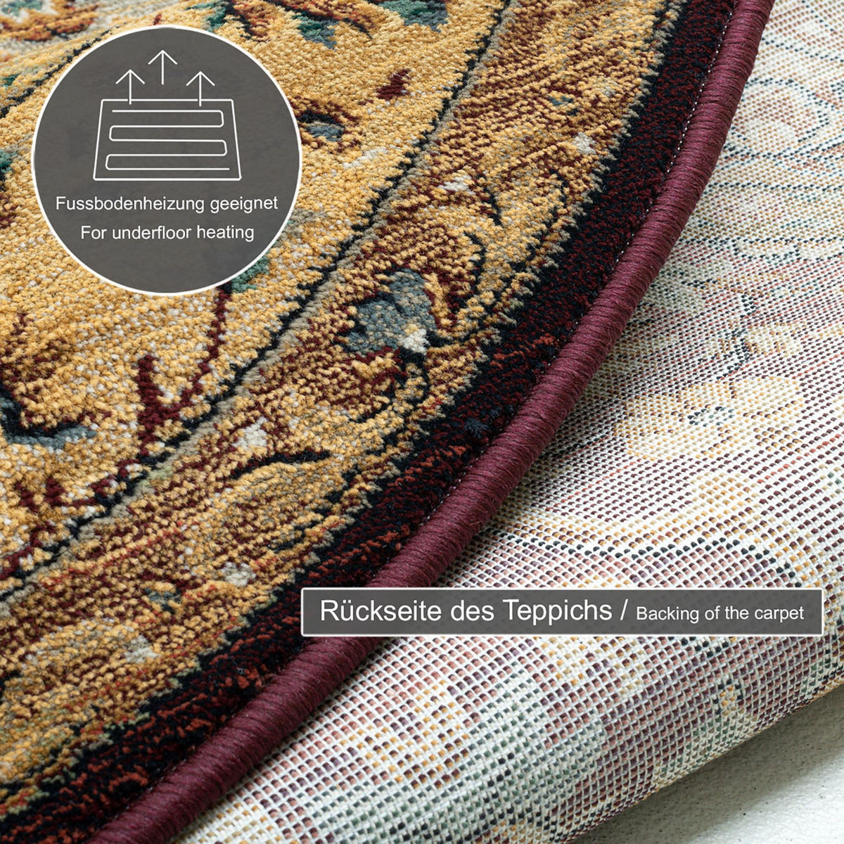 WEBTEPPICH Gabiro 208 240x240 cm - Rot, Textil (240/240cm) - THEKO