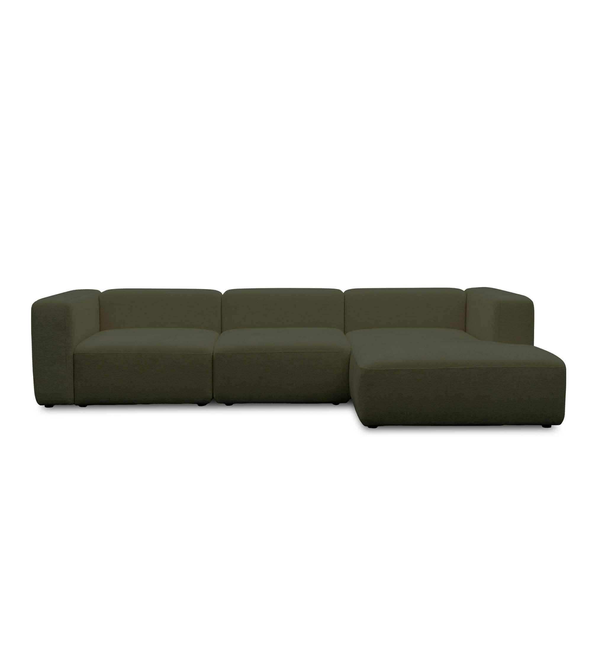 ECKSOFA modular Cubo 4-Sitzer - Grün, Textil (314/179cm) - Mokebo